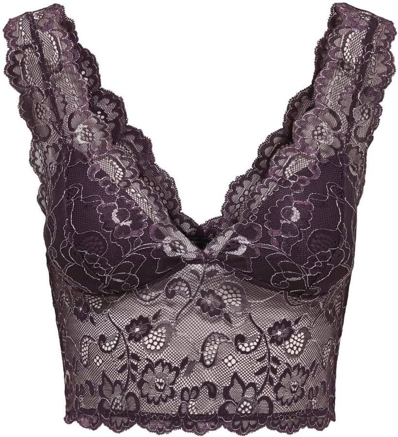 ONLY niet-voorgevormde bralette zonder beugel donkerpaars