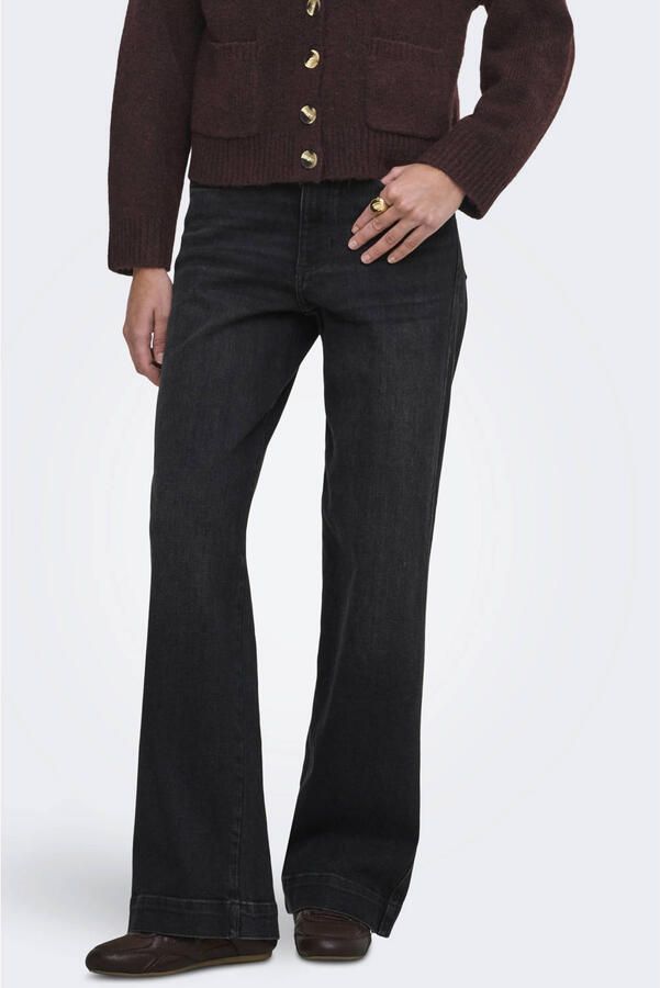 ONLY wide leg jeans zwart denim