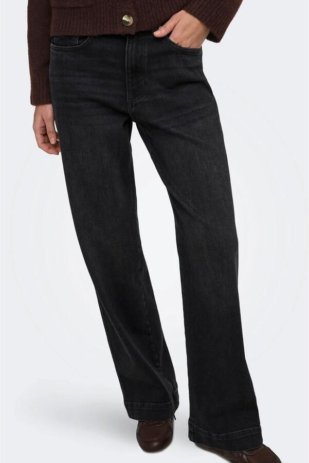 ONLY wide leg jeans zwart denim - Foto 3