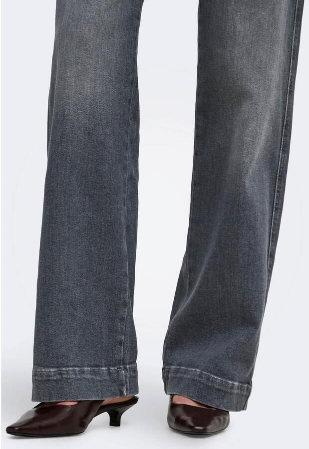 ONLY Onlally Hw Wide Leg Dnm Box wide leg jeans grijs