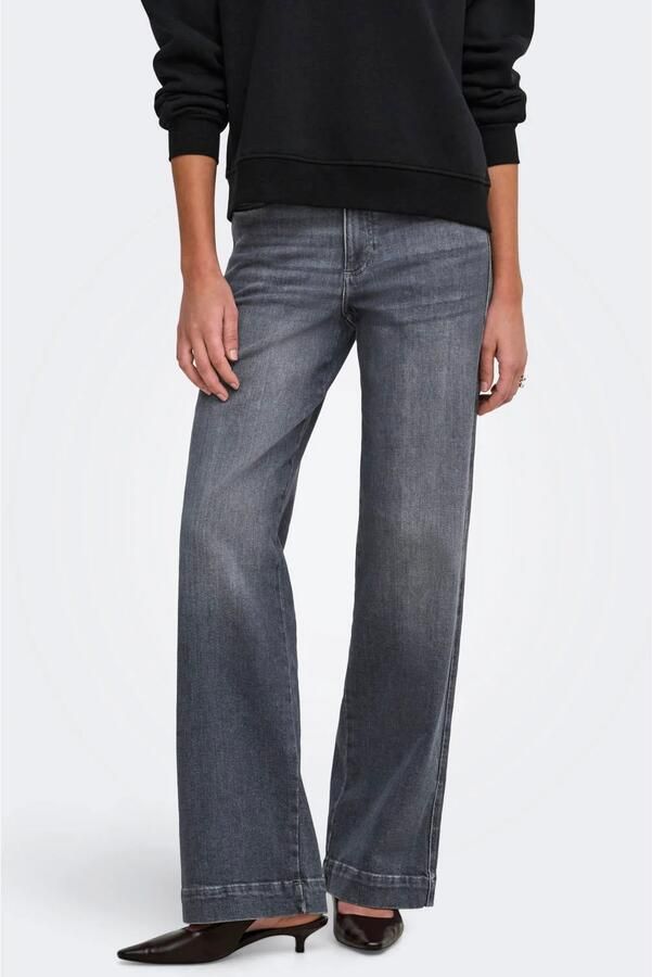 ONLY Onlally Hw Wide Leg Dnm Box wide leg jeans grijs - Foto 3