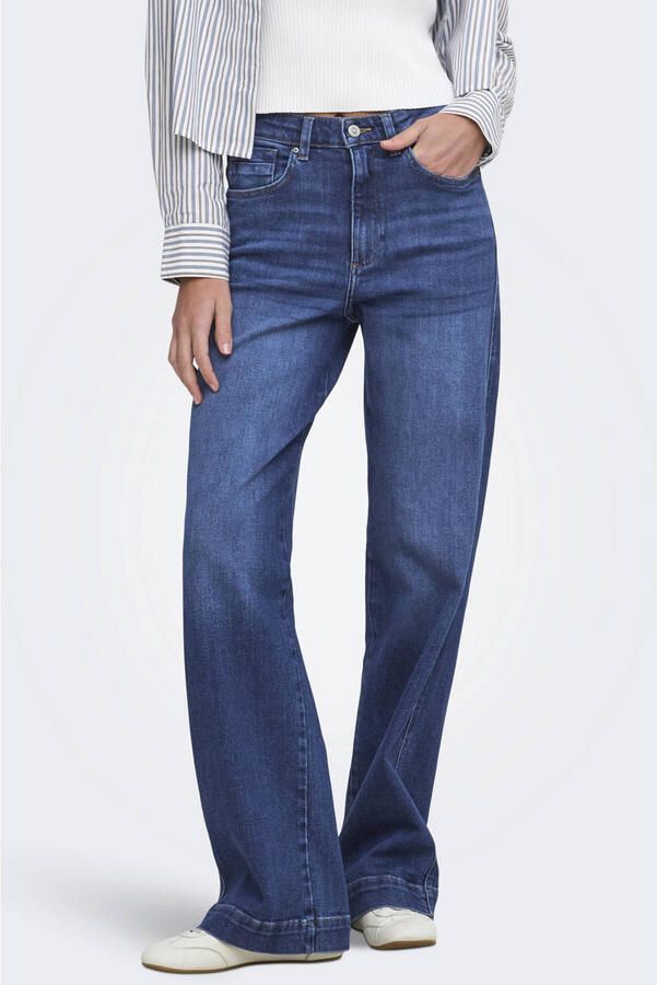 ONLY Onlally Hw Wide Leg Dnm Box wide leg jeans mediumblauw