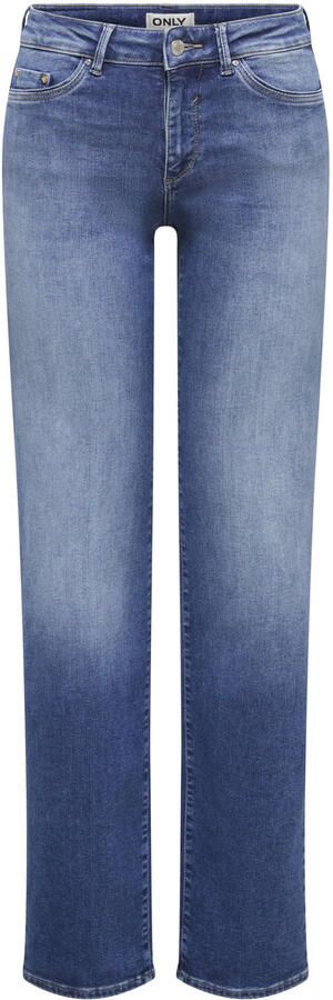 ONLY Onlblush Mid Deco Stra Dnm Rea332 straight leg jeans mediumblauw