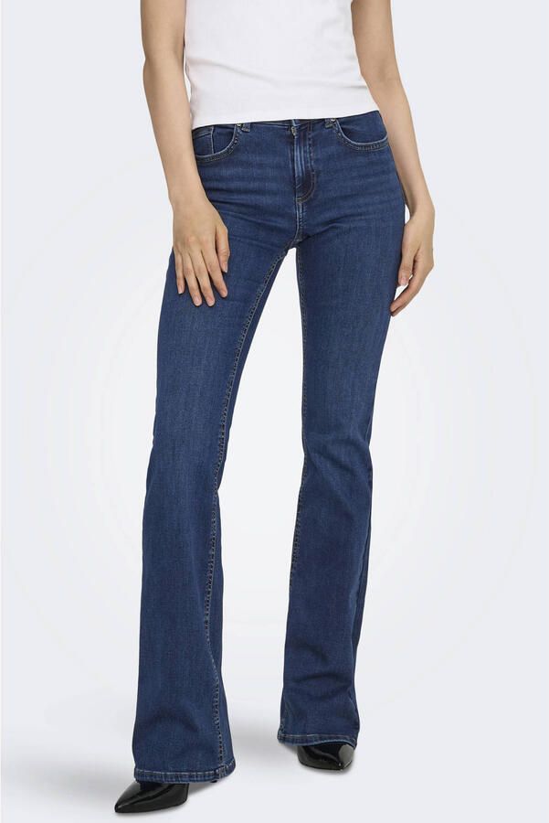 ONLY Onlblush Mw B-P Flared Dnm Pim134 Noos flared jeans donkerblauw