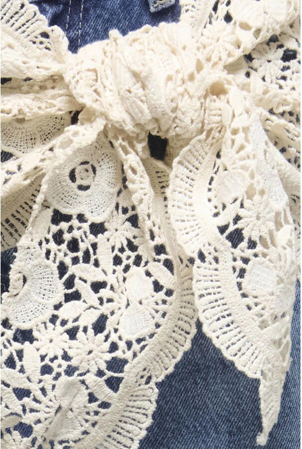 ONLY Onlcarrie Reg Crochet Des Wide Dnm Dot wide leg jeans medium blue denim - Foto 2