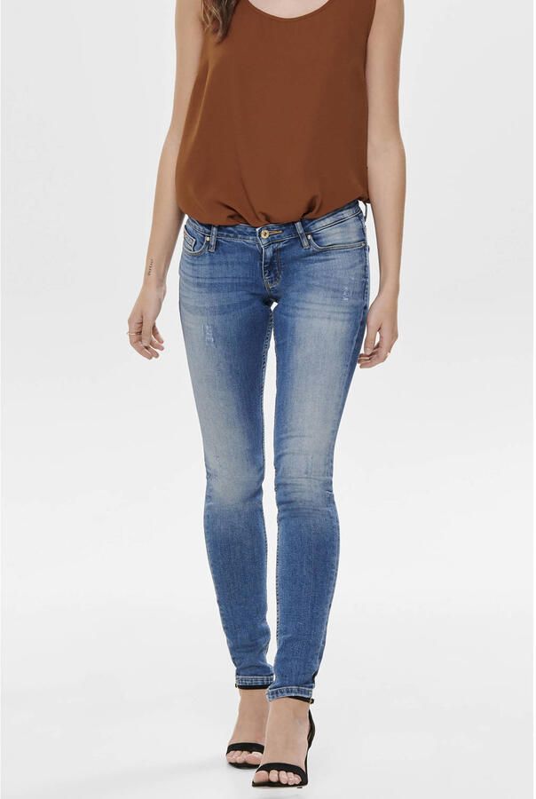 ONLY Onlcoral Low Sk Jeans low waist skinny jeans donkerblauw