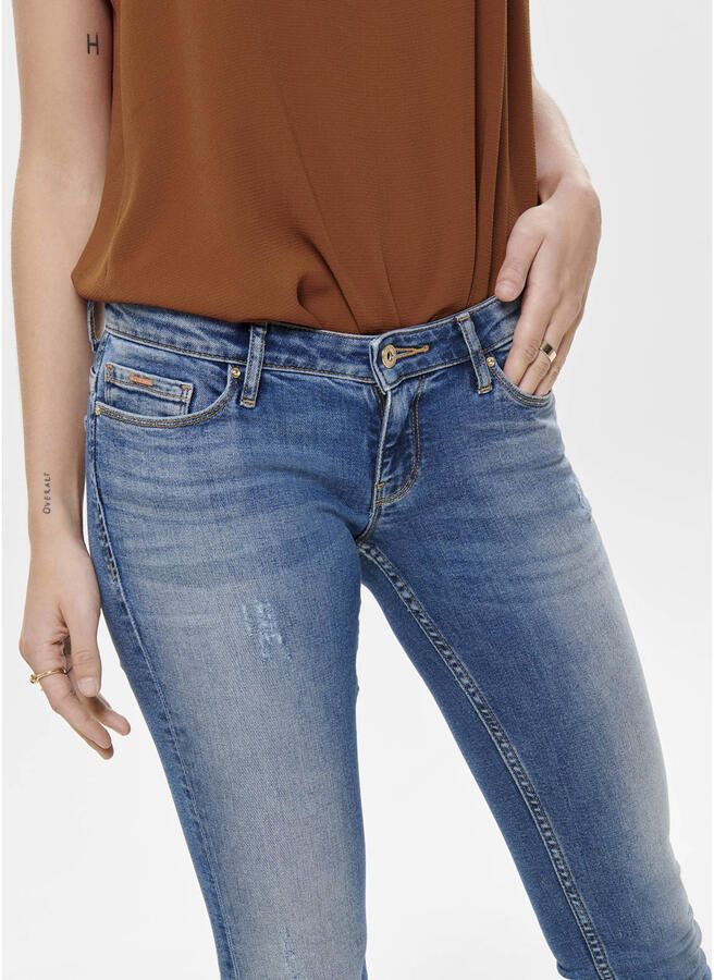 ONLY Onlcoral Low Sk Jeans low waist skinny jeans donkerblauw - Foto 2