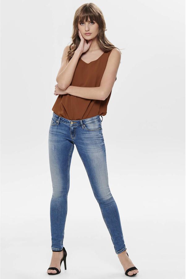 ONLY Onlcoral Low Sk Jeans low waist skinny jeans donkerblauw - Foto 3