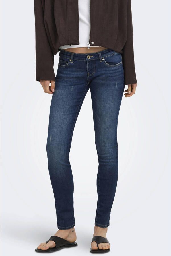 ONLY Onlcoral Low Sk Jeans low waist skinny jeans donkerblauw - Foto 3