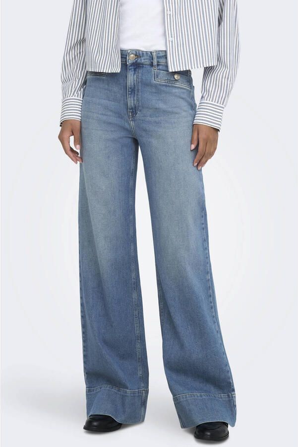 ONLY Onldanielle Hw Wide Flare Dnm Rea wide leg jeans lichtblauw