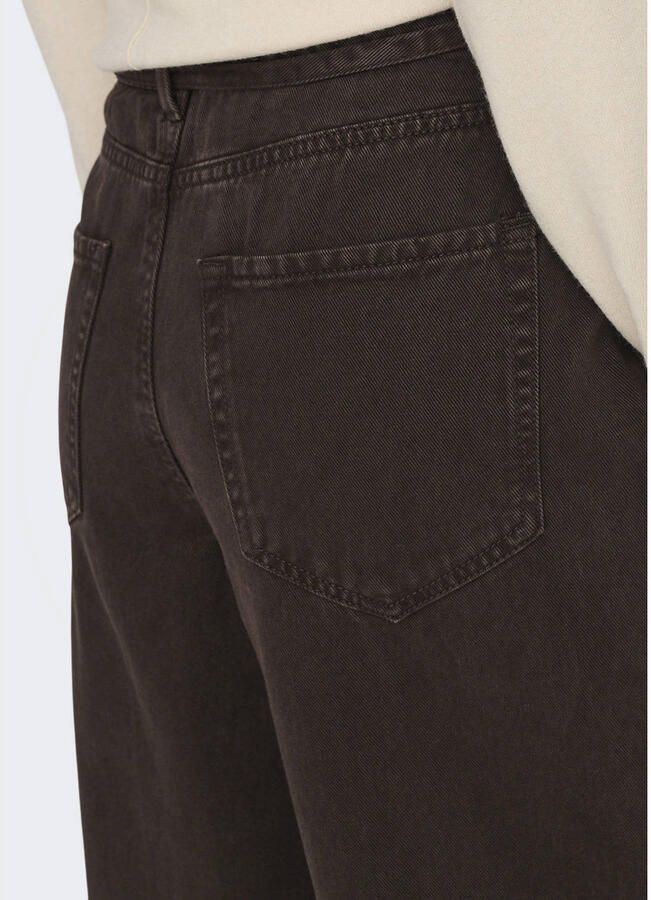 ONLY Onlgianna mw straight color pnt noos barrel jeans donkerbruin - Foto 2