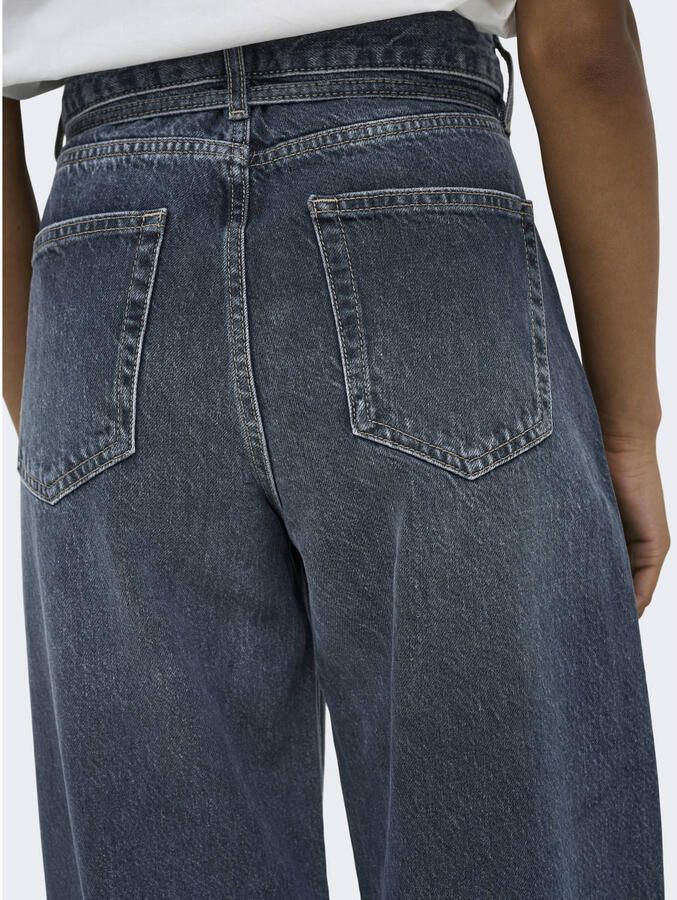 ONLY Onlgianna Mw Straight Dnm Dot003 Noos barrel jeans donkerblauw - Foto 2