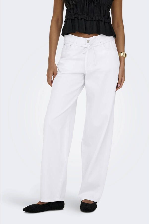 ONLY Onlgianna Mw Straight Dot211 Dnm Noos wide leg jeans ecru