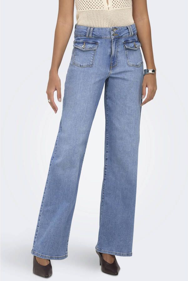 ONLY Onlhope Hw Wide Db Poc Dnm Box wide leg jeans medium blue denim