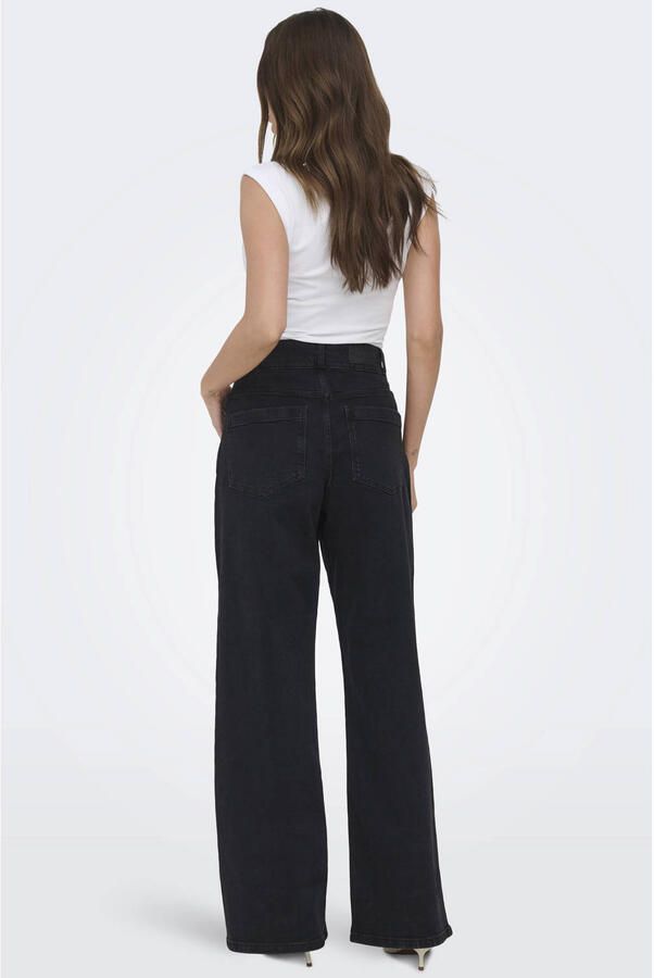 ONLY Onlhope Hw Wide Db Poc Dnm Box wide leg jeans zwart - Foto 3
