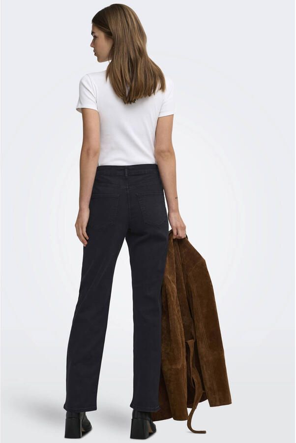 ONLY Onljoy Hw Vis But Straght Dnm straight leg jeans zwart - Foto 3