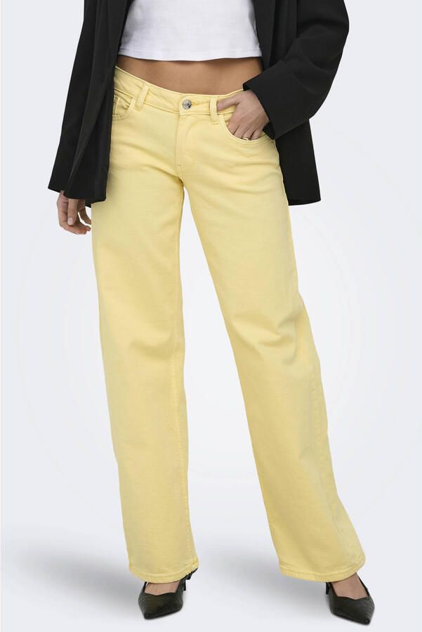 ONLY Onljudy Lw Wide Leg Dnm Tai Epp Clr Dnm low waist straight leg jeans geel