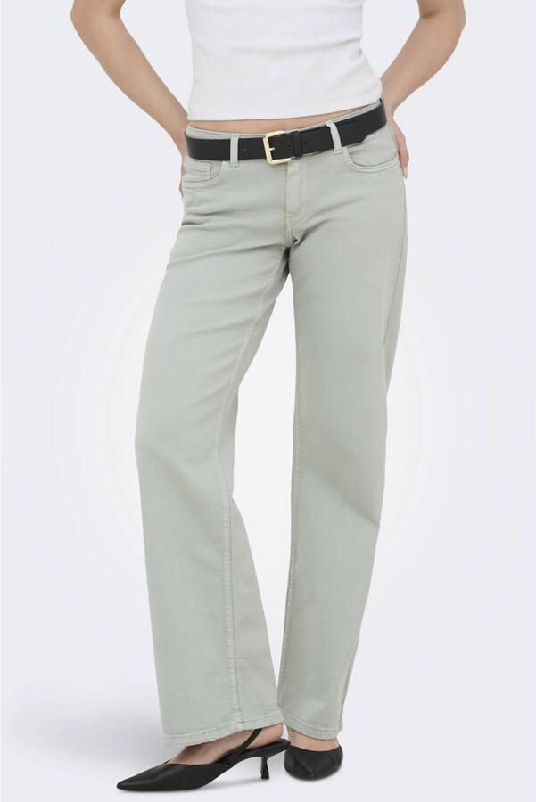 ONLY Onljudy Lw Wide Leg Dnm Tai Epp Clr Dnm low waist straight leg jeans groen