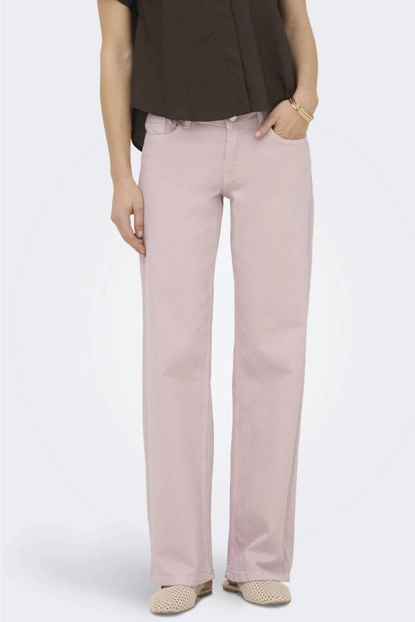 ONLY Onljudy Lw Wide Leg Dnm Tai Epp Clr Dnm low waist straight leg jeans roze