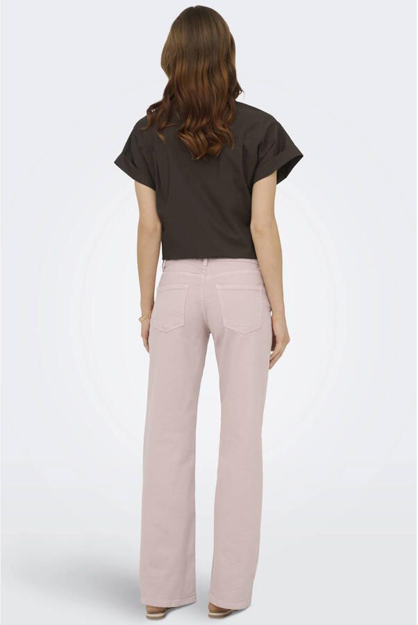 ONLY Onljudy Lw Wide Leg Dnm Tai Epp Clr Dnm low waist straight leg jeans roze - Foto 3
