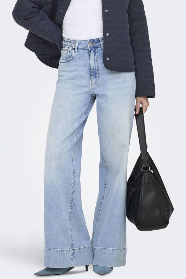 ONLY Onljuicy Soft Hw Braid Wide Dnm high waist skinny jeans light blue denim