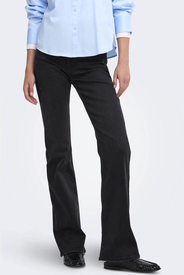 ONLY Onlmade Hw Des Flared Dnm skinny jeans zwart
