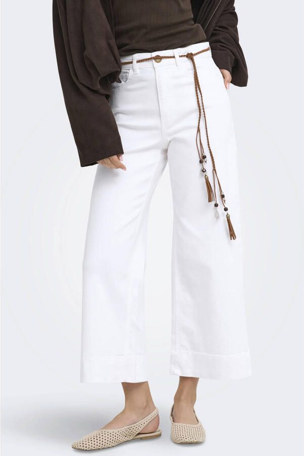 ONLY Onlmadison Hw Belt Wd Crp Whi Dnm Gua000 high waist wide leg jeans wit