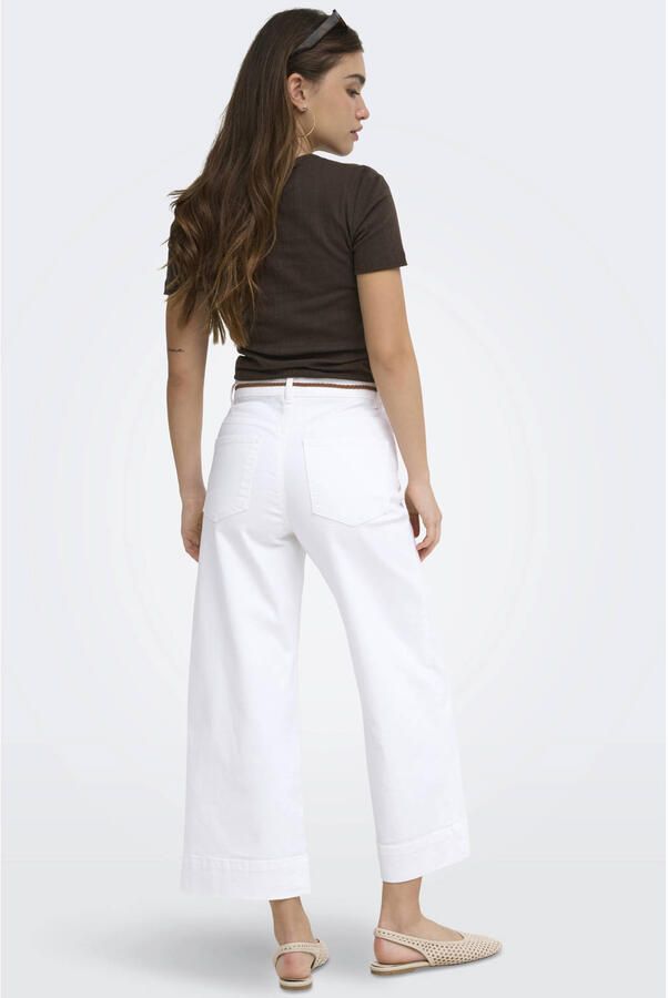 ONLY Onlmadison Hw Belt Wd Crp Whi Dnm Gua000 high waist wide leg jeans wit - Foto 3