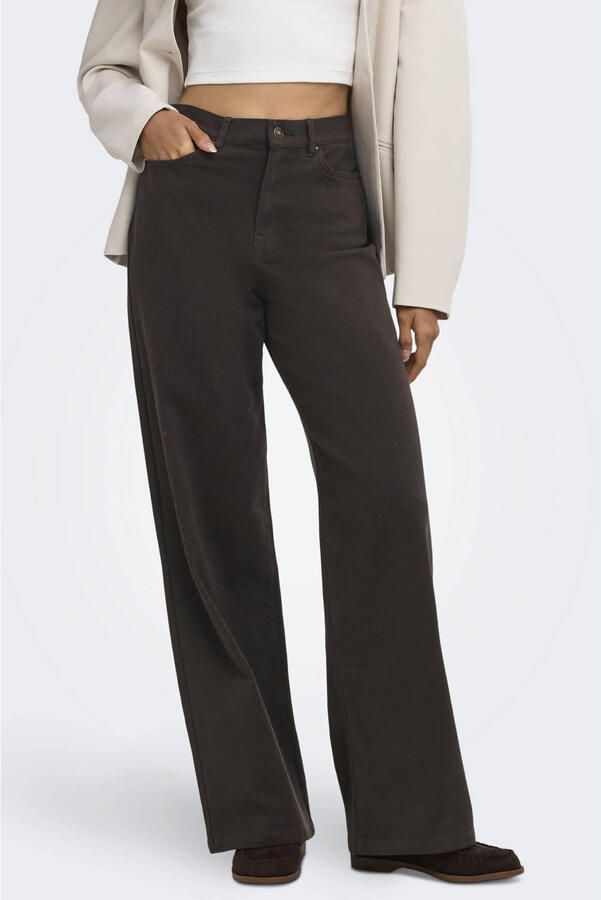 ONLY ONLMADISON wide leg jeans donkerbruin