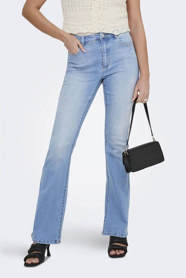 ONLY Onlmila High Waist Flared Dnm Sij high waist flared jeans light blue denim