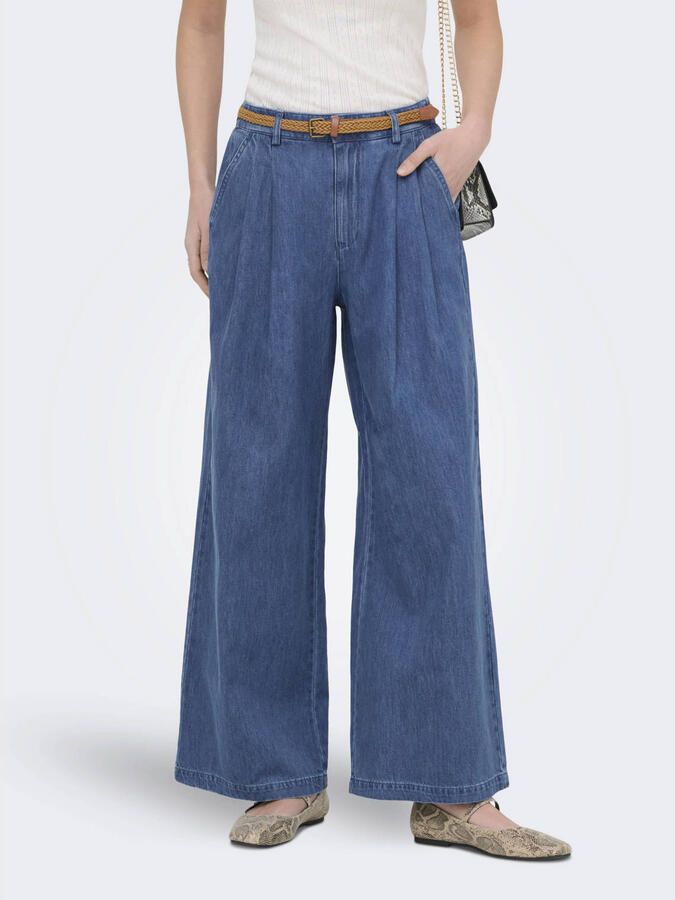 ONLY Onlnorrie Hw Elas Wb Wide Leg Dnm wide leg jeans dark blue denim