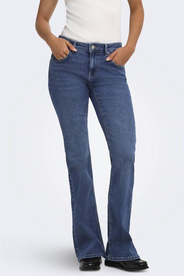 ONLY Onlphoebe Lw B-P Flare Dnm Pim454 Noos jeans mediumblauw