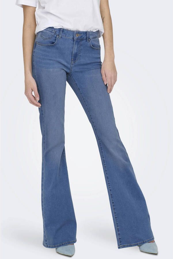 Only Regular waist bootcut-jeans met retroflare