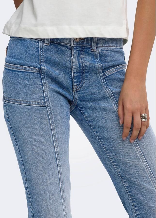 ONLY Onlsia Low Waist Pco Pleat Flared Dnm flared jeans middelblauw - Foto 2