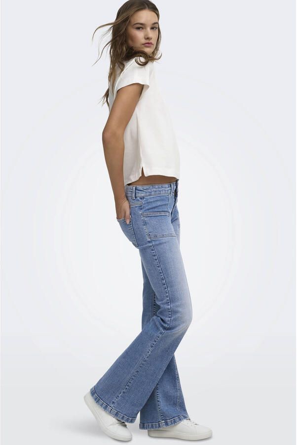 ONLY Onlsia Low Waist Pco Pleat Flared Dnm flared jeans middelblauw - Foto 3