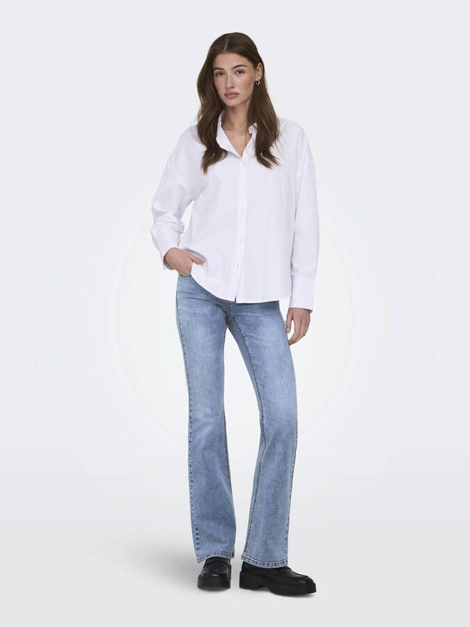 ONLY Onlwauw Mid Waist Crossover Flared Dnm flared jeans light blue denim - Foto 2