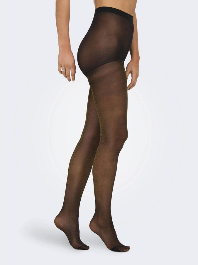 ONLY panty ONLEA met glitters 20 denier zwart goudkleurig - Foto 3
