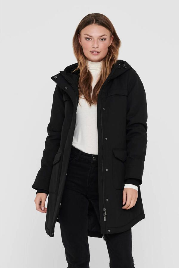 Only Zwarte Parka Jas voor Vrouwen Black Dames