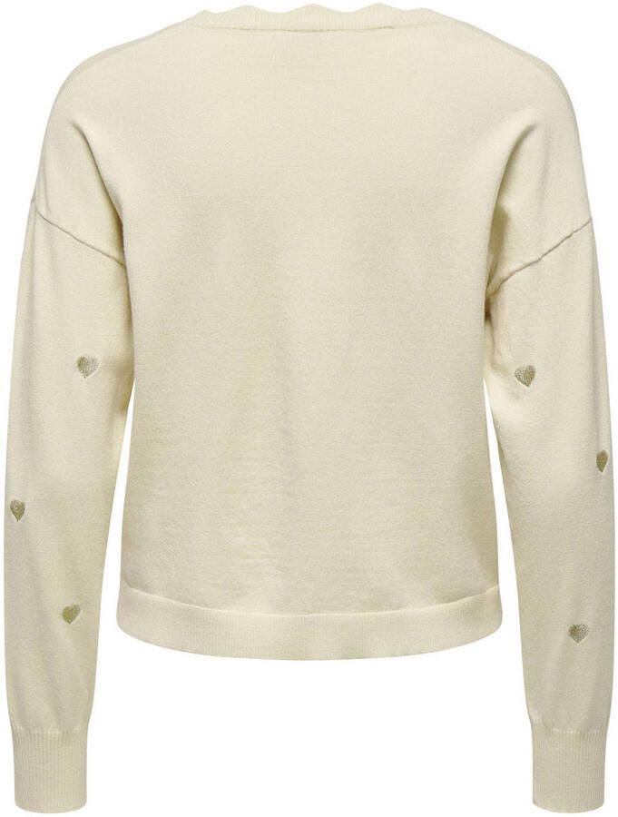 Only Gebreide trui ONLTIBA LS HEART V-NECK CS KNT - Foto 3