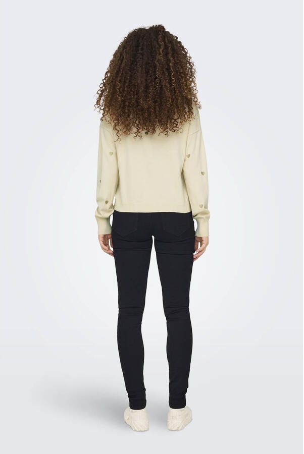 Only Gebreide trui ONLTIBA LS HEART V-NECK CS KNT