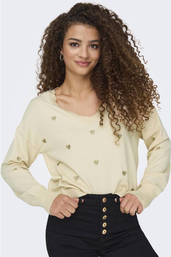 Only Gebreide trui ONLTIBA LS HEART V-NECK CS KNT - Foto 2