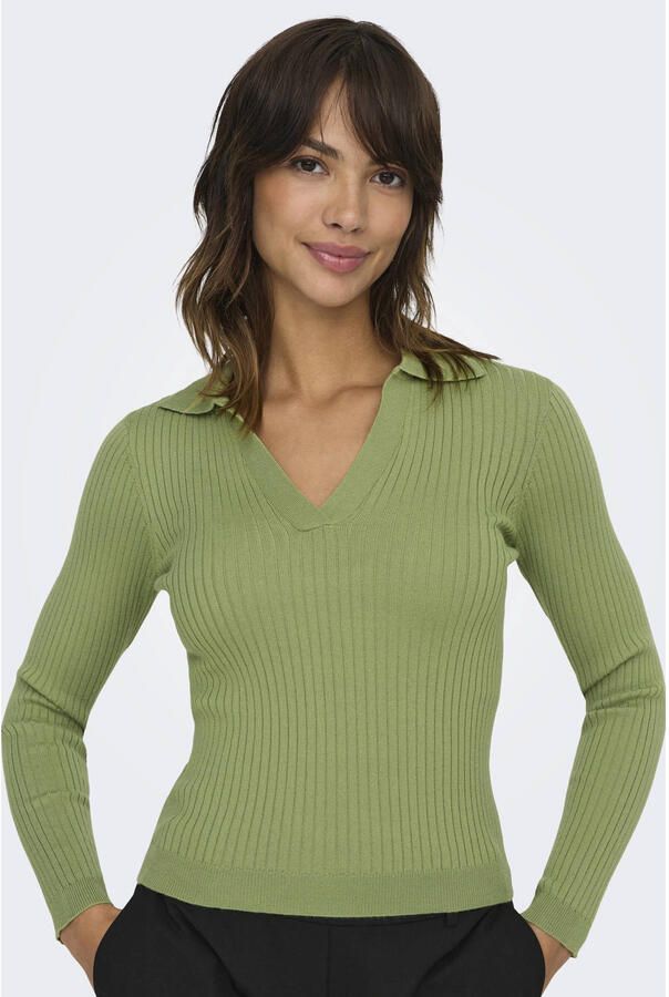 Only Life Polo Pullover Gebreid Green Dames - Foto 2