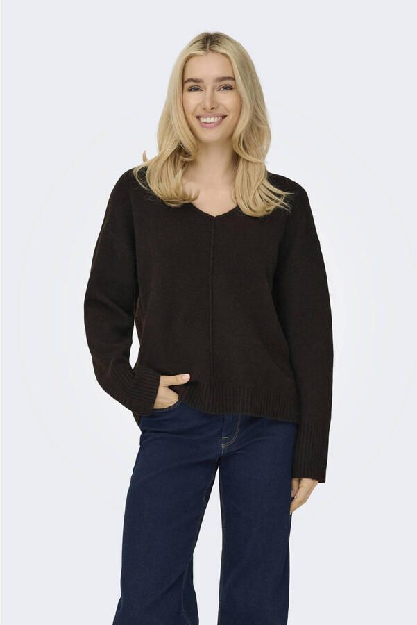ONLY pullover met wol donkerbruin - Foto 2