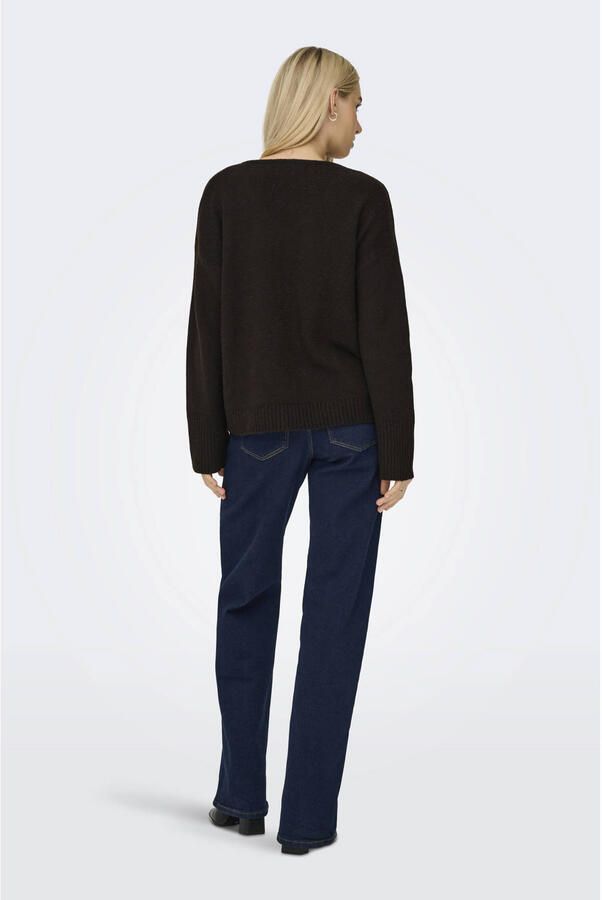 ONLY pullover met wol donkerbruin
