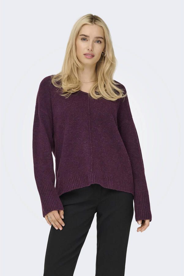 ONLY pullover met wol donkerpaars - Foto 2