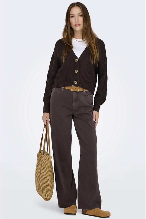 Only Regular fit gebreid jack met enkele knoopsluiting model 'CAROL NICE'