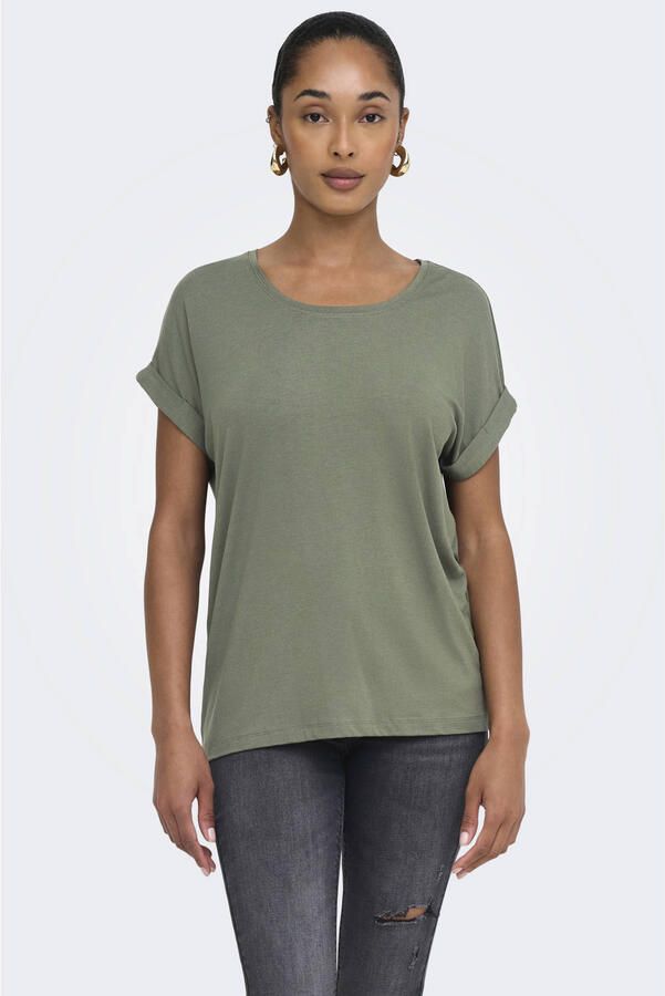 ONLY rechtvallend T-shirt kaki - Foto 3