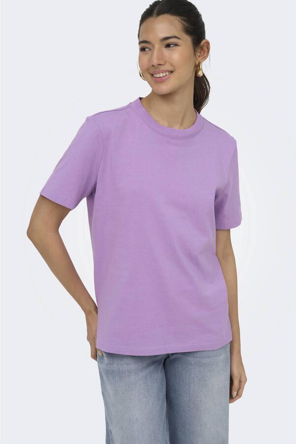 ONLY rechtvallend T-shirt lila - Foto 3