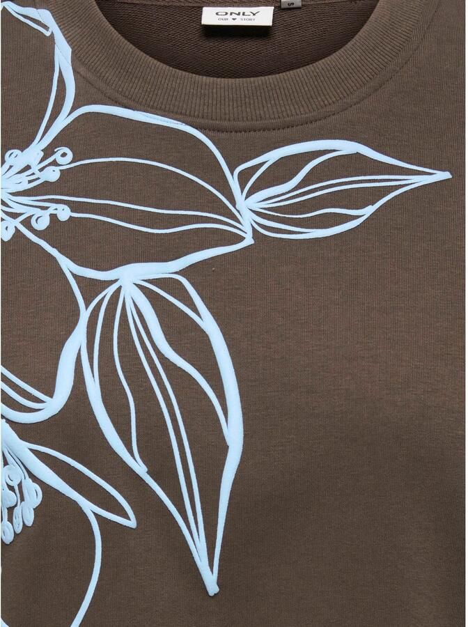 ONLY rechtvallende gebloemde sweater bruin