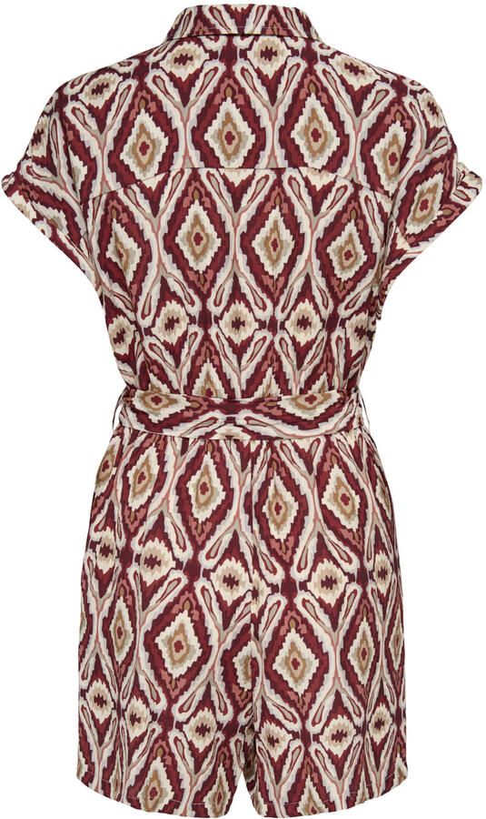 ONLY rechtvallende jumpsuit met print donkerrood